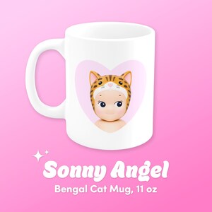 Sonny Angel Bengal Cat Heart Mug, Bengal Cat Lover Coffee Cup (11oz) image 5