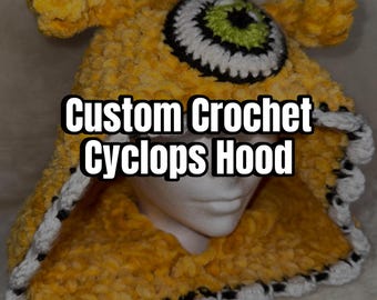 Custom Crochet Cyclops Hood