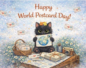 Happy World Postcard Day Cards (Set of 3)