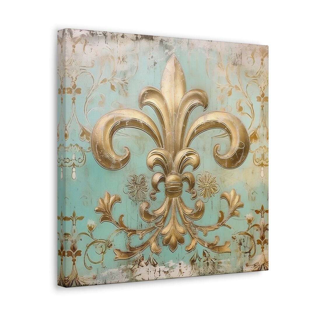 Fleur De Lis Wall Decor Classic Architecture Art Canvas Royal - Etsy