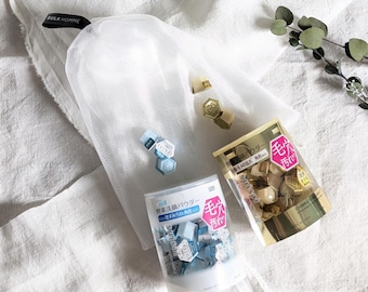 Set KomoRebi Suisai - Polvos enzimáticos Suisai (azul y dorado) con red espumadora / Cuidado facial japonés