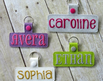 Personalized Vinyl Key Chain - Custom Name Keychain for Backpacks, Purses, and Bags, back to school item