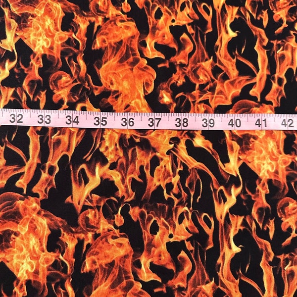 SALE 1 Yard Flames Fire Timeless Treasures Cotton Fabric BTY