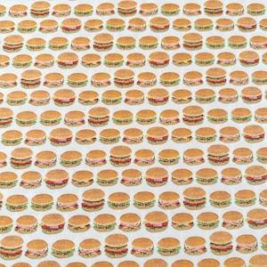 1 Yard Chow Time Burgers Cheeseburgers 19785 Cotton Fabric Robert Kaufman