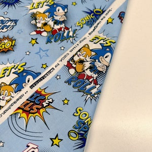 1 Yard Sonic the Hedgehog Tails & Sonic Cotton Fabric Robert Kaufman - Etsy
