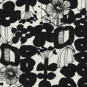 1 Yard Linnea Floral Cotton Linen Blend Sheeting, Kokka Fabrics YKA-36060-1 A