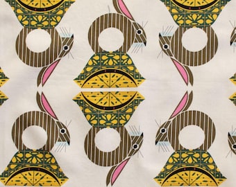1 Yard Box Seat Poplin CH-299 Charley Harper Organic Cotton Poplin Fabric, Birch Fabrics