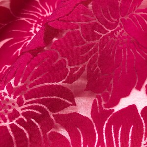 1 Yard Hot Pink Polyamid Viscose Blend Floral Burnout Fabric Deadstock Italian Luxury Fashion House image 7