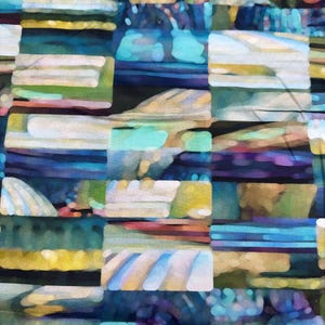 1 Yard Mirage Large - Dusk || Mosaic Billy Reue Cotton Fabric PWWR039.DUSK Free Spirit Fabrics