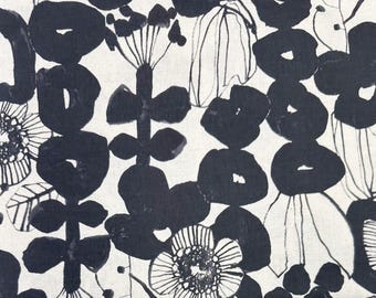 1 Yard Linnea Floral Cotton Linen Blend Sheeting, Kokka Fabrics YKA-36060-1 A