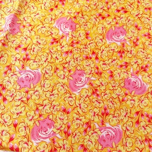 1 Yard Chubby Cheeks Buttercup Besties Tula Pink Cotton Fabric, Free Spirit PWTP218.BUTTERCUP