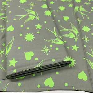 1 Yard Tula Pink Neon True Colors Fairy Flakes Karma Cotton Fabric, Free Spirit Fabrics