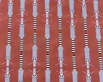 1 Yard Ringtail Stripe Poplin, Charley Harper Organic Cotton Poplin Fabric, Birch Fabrics, CH-316