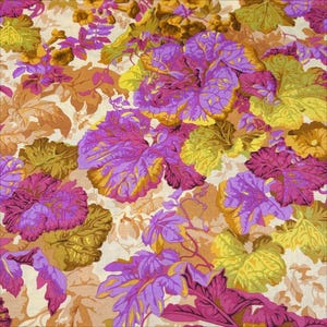 1 Yard Grandiose - Ochre Vintage Floral Philip Jacobs for Kaffe Fassett Cotton Fabric, Free Spirit Fabrics PWPJ013.OCHRE