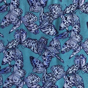 SALE 1 Yard Kate Ward Thacker Feathered Beauty Butterflies Cotton Fabric