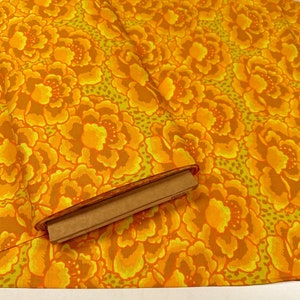 1 Yard Tonal Floral in Gold Kaffe Fassett Collective Cotton Fabric, Free Spirit Fabrics