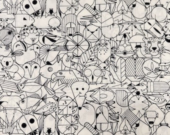 1 Yard End Papers Natural Charley Harper Organic Cotton Poplin By Birch Fabrics