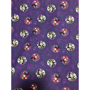 1 Yard Disney Villain Toss Cruella De Vil Maleficent Quilt Cotton Fabric