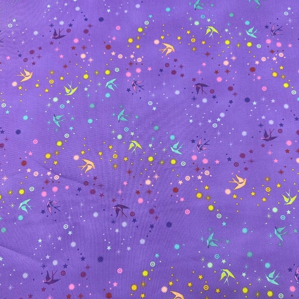 1 Yard Pinkerville Tula Pink Fairy Dust Daydream Cotton Fabric, Free Spirit Fabric