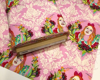 1 Yard Tula Pink Curiouser and Curiouser Pink Alice Wonderland Cotton Fabric