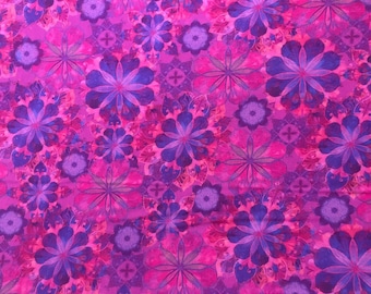 1 Yard Robert Kaufman Venice Amethyst Kaleidoscope Cotton Fabric