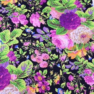 1 Yard Gradi Floral - Contras Kaffe Fassett Cotton Fabric, Free Spirit Fabrics PWPJ053.CONTRAST