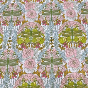 1 Yard Spring Equinox Libellule Ascension by Katie O&#39;Shea Cotton Fabric, Art Gallery Fabrics SPE78300