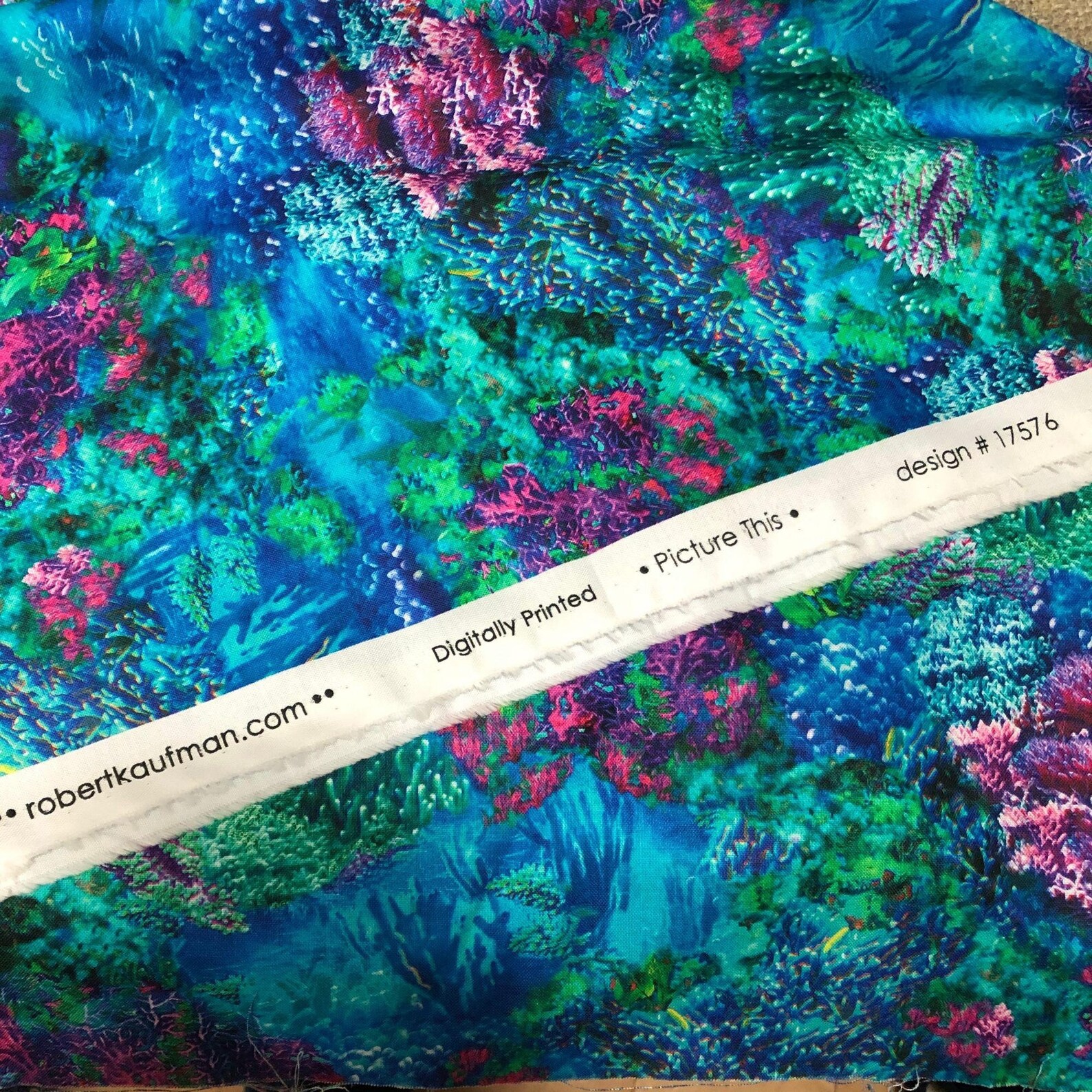 1 Yard Robert Kaufman Picture This Coral Ocean Cotton Fabric Etsy