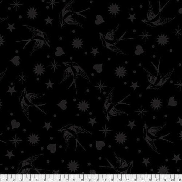 1 Yard Tula Pink True Colors Fairy Flakes Ink Cotton Fabric, Free Spirit Fabric