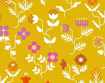 1 Yard Salutations Forget Me Not Canvas - Golden Rod by Ruby Star Society, RS1098 15L Modern Flowers