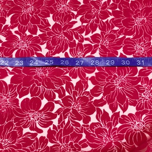 1 Yard Hot Pink Polyamid Viscose Blend Floral Burnout Fabric Deadstock Italian Luxury Fashion House image 5