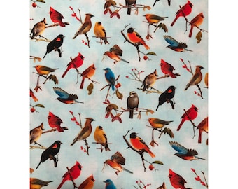 1 Yard Songbirds Digital Elizabeth's Studio Cotton Fabric