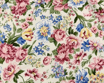 1 Yard Flowerhouse Serene Floral Cotton Jersey Knit Stretch Fabric by Robert Kaufman