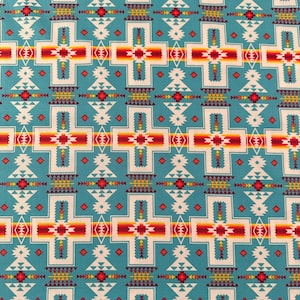 Tissu en coton Elizabeth&#39;s Studio turquoise sud-ouest de Tucson, 1 mètre