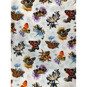1 Yard Elizabeth&#39;s Studio Butterflies Flowers Cotton Fabric