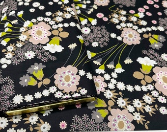 1 Yard A Ghastlie Gerber Black 9064A Cotton Fabric by Alexander Henry