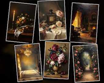 300+ Dark Moody Gallery Wall Art Bundle | Vintage Oil Painting Prints | Dark Academia Cottagecore Decor | Digital Download