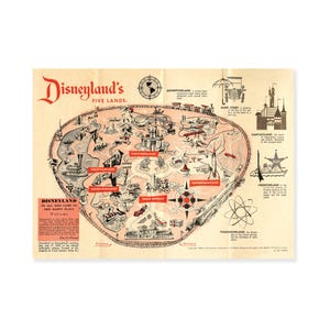 1958 Disneyland Map - Etsy