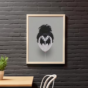 Poster di Gene Simmons "Kiss on a Balloon" in versione satinata e opaca d'archivio.