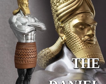 Estatua de Daniel de 35 cm de altura – Escultura del sueño de Nabucodonosor – Estatua bíblica de Daniel 2 – Impresión 3D en resina pintada a mano – Decoración cristiana para el hogar