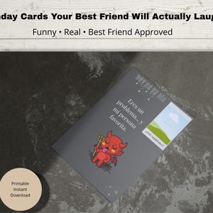 Funny Birthday Cards for Best Friend Printable | 5 Card Bundle | Sarcastic Birthday Card Set | Instant Download Greeting Cards