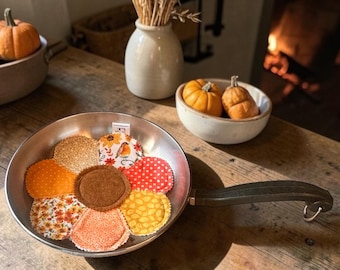Protectores de sartenes de tela de 9 pulgadas / Separadores de utensilios de cocina acolchados con diseño de girasol para apilar ollas y sartenes / Regalo de inauguración de casa, forros para sartenes