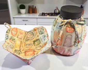 Juego de entrega de sopa casera, tapa de frasco aislante y funda para tazón, herramientas de chef