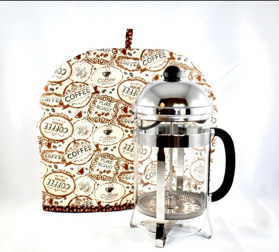 Coffee Pot Cozy, French Press, Coffee Bean, Kettle Cozy, Coffee Cozy,  Kettle Cover, Insulated, Pressed Coffee, Bonjour 