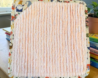 Magnetic towel, white board eraser, dry erase board, gnomes, pink terry chenille