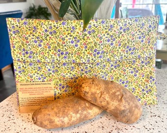 Bolsa para patatas asadas en microondas: Diseño floral rústico con flores silvestres