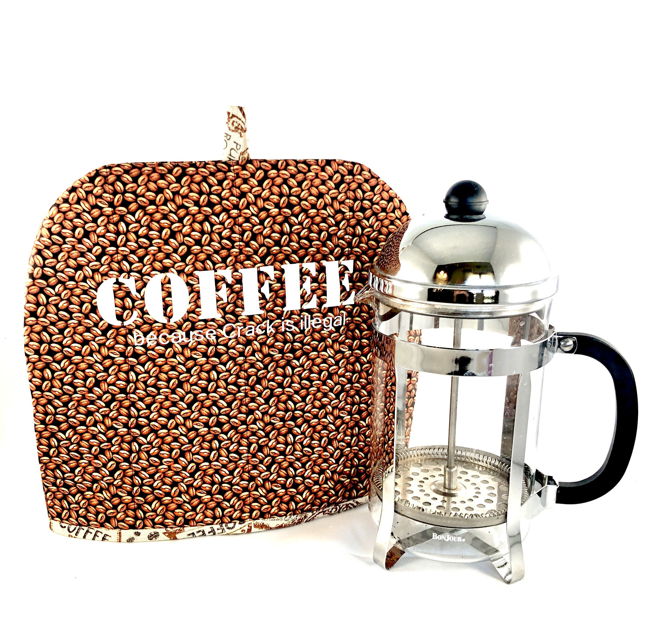 Coffee Pot Cozy, French Press, Coffee Bean, Kettle Cozy, Coffee Cozy,  Kettle Cover, Insulated, Pressed Coffee, Bonjour 