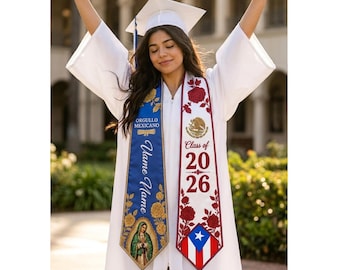 Stola di laurea personalizzata con la bandiera di Porto Rico (2026)
