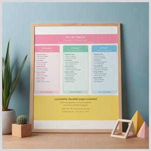 We All Chip In! | Toddler Family Contribution Chart | Printable PDF | Instant Digital Download