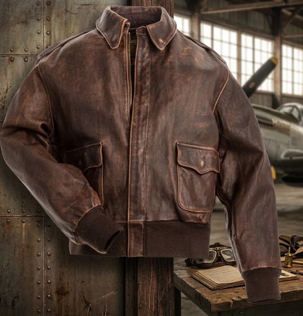 Vintage Leather Aviation Jacket - Etsy